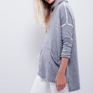 Free People Long Flight Gray Pullover Sweatshirt